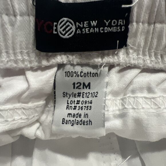 Enyce Sean Combs Toddler Jeans White Red Belt Stars On Pockets Size 12Mo - Picture 5 of 5